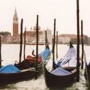 Venice - Moored Gondolas Photo - Venice, Italy 