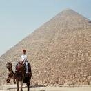 On a camel Photo - Pyramid of Cheops (Khufu), Cairo, Egypt 